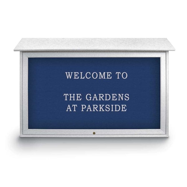 Indoor Enclosed Combo Board, 42"x32", Satin Frame/Grey & Surf